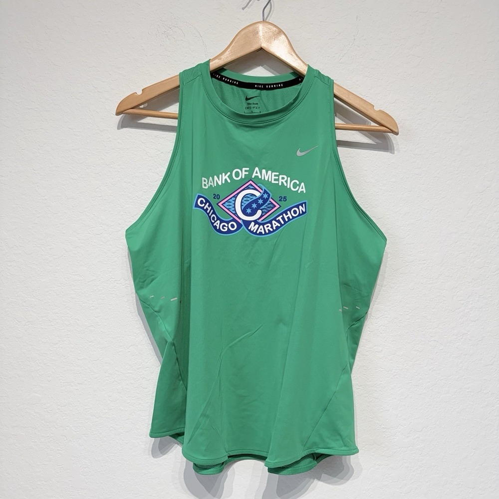 NWT BOA Nike Chicago Marathon 2025 Swift Running Tank Top Green HQ4321-324 L